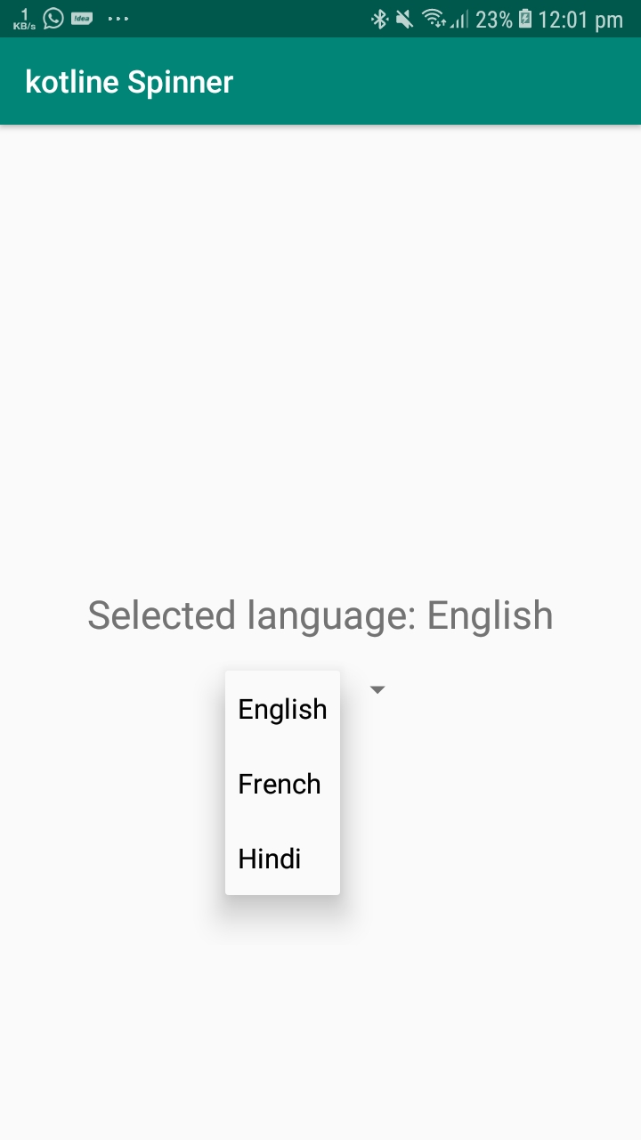 Android spinner Using Kotlin With Example